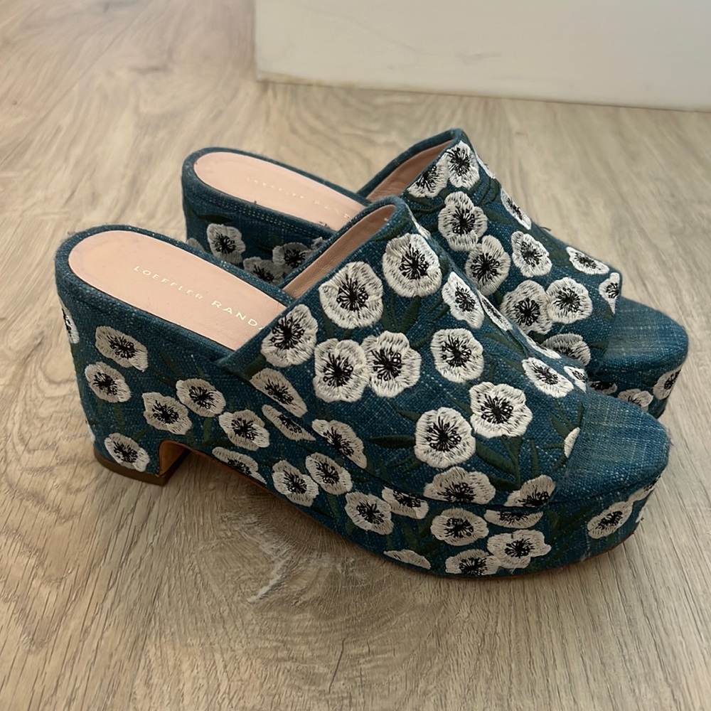 Loeffler Randall Denim Platform Sandals